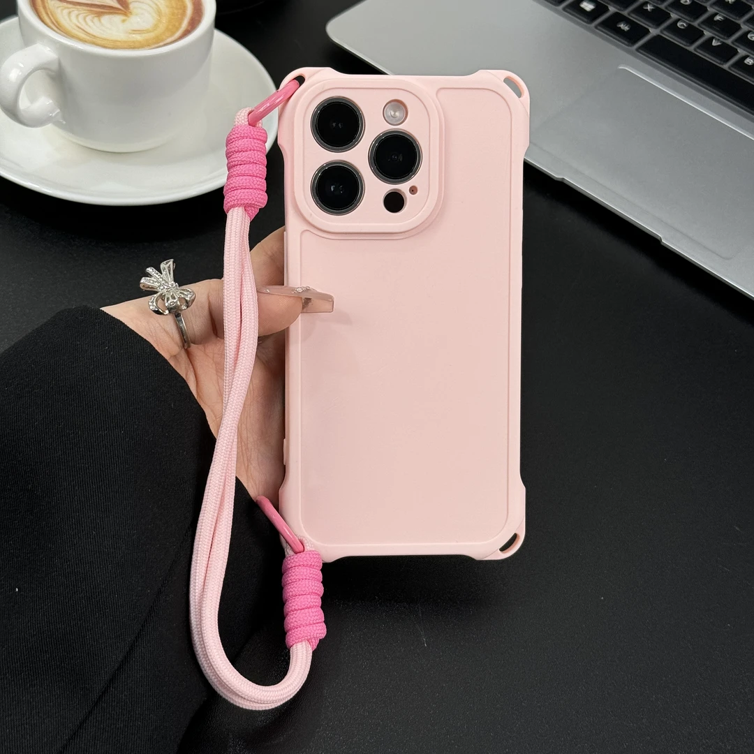 简约挂绳ins风适用iphone15/14promax苹果11手机壳13软胶12防摔LJ