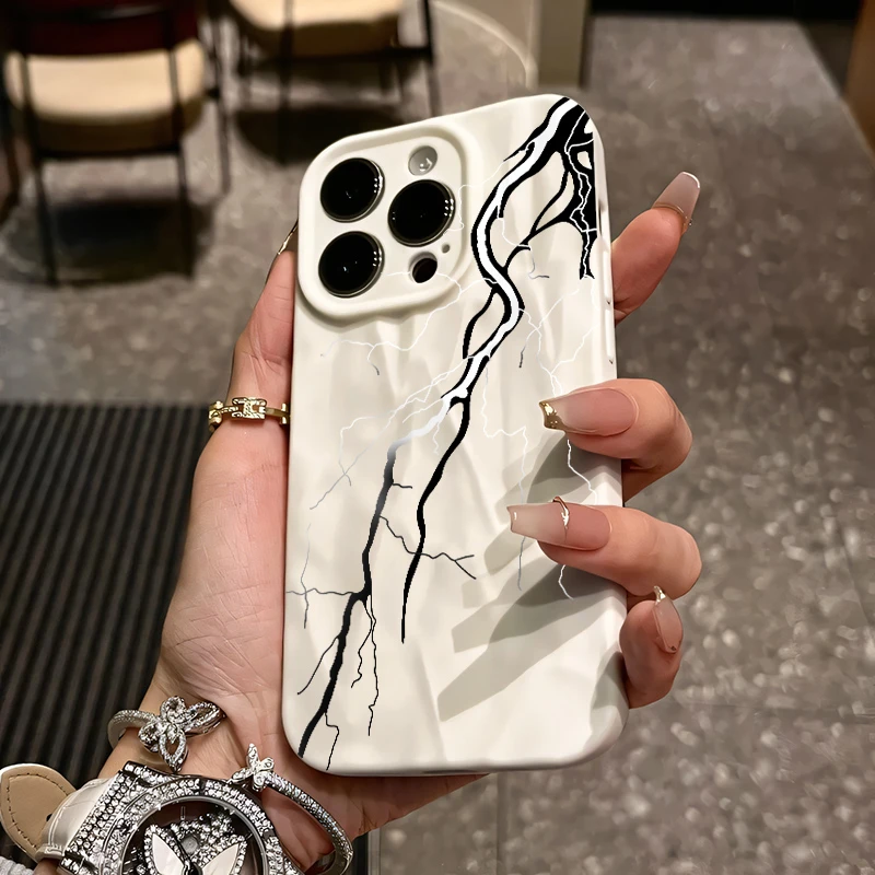 雷电ins风适用iphone15苹果手机壳14软胶13/12promax高颜值RQ
