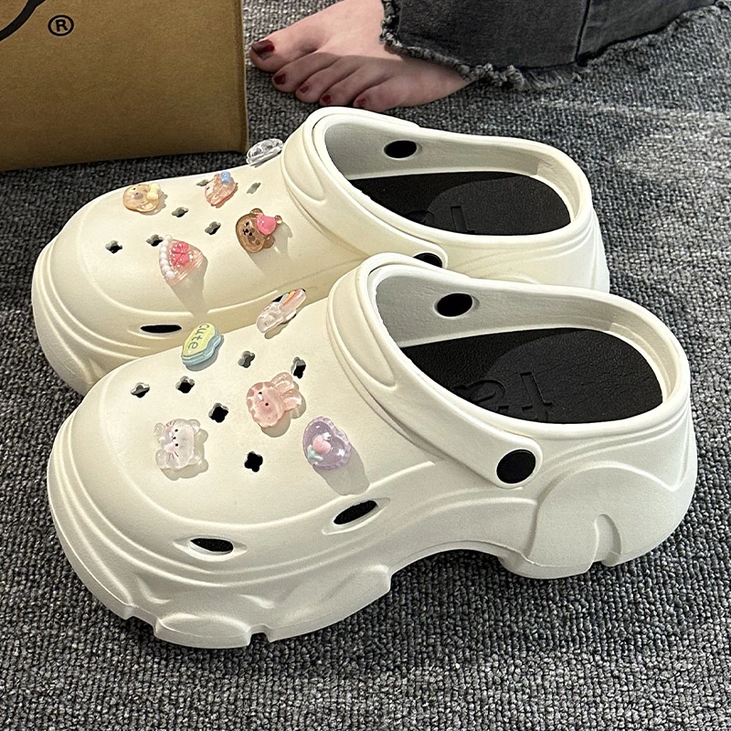 厚底洞洞鞋女款夏季外穿2025新款踩屎感防滑防臭沙滩eva凉拖鞋女