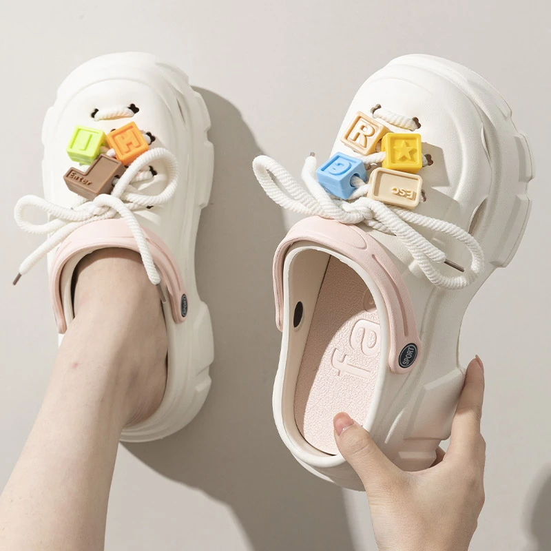 洞洞鞋女士夏季2024新款爆款厚底休闲百搭沙滩厚底包头凉鞋女外穿