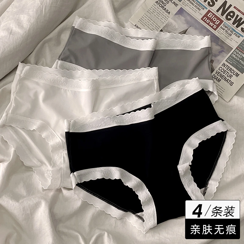 中腰少女日系内裤舒适面料轻薄透气女士内裤中腰 无痕款女MLB06