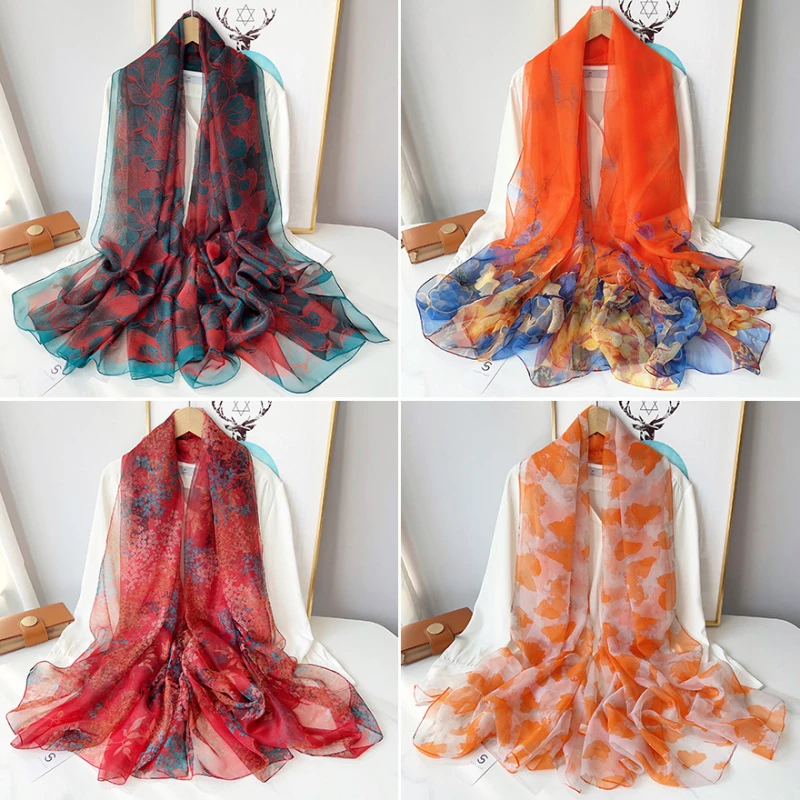 2025新品优柔纱纱巾长款防晒遮阳百搭沙滩巾度假旅游拍照丝巾披肩