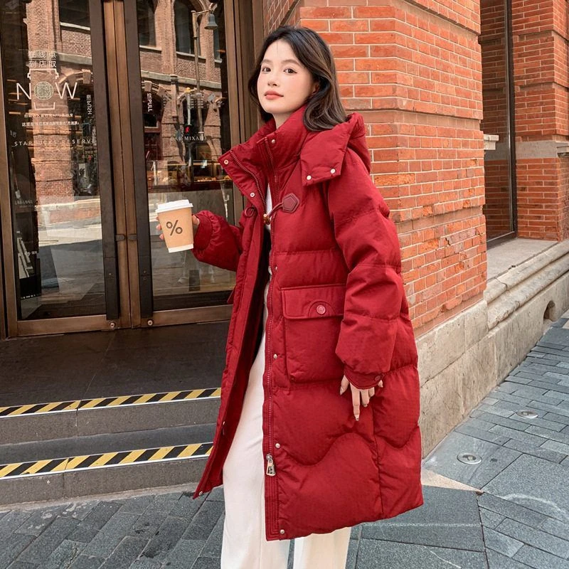 2024加肥加大码羽绒服女200斤胖mm中长款300斤白鸭绒韩版加厚外套