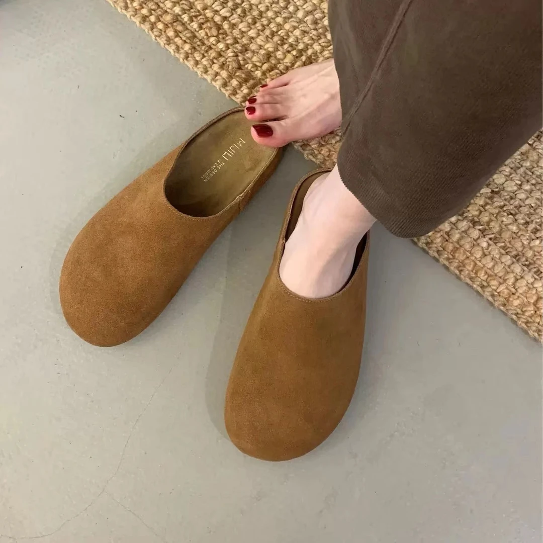 秋季外穿复古百搭平底博肯鞋