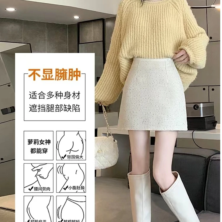 春秋冬款时尚显瘦百搭a字短裙