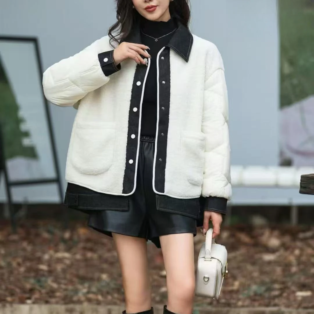 5571# 欧货大版中长款假两件外套