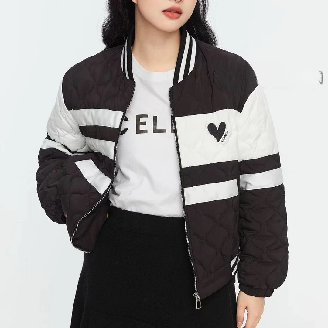 2024冬季新拼色减龄羽绒棒球服外套