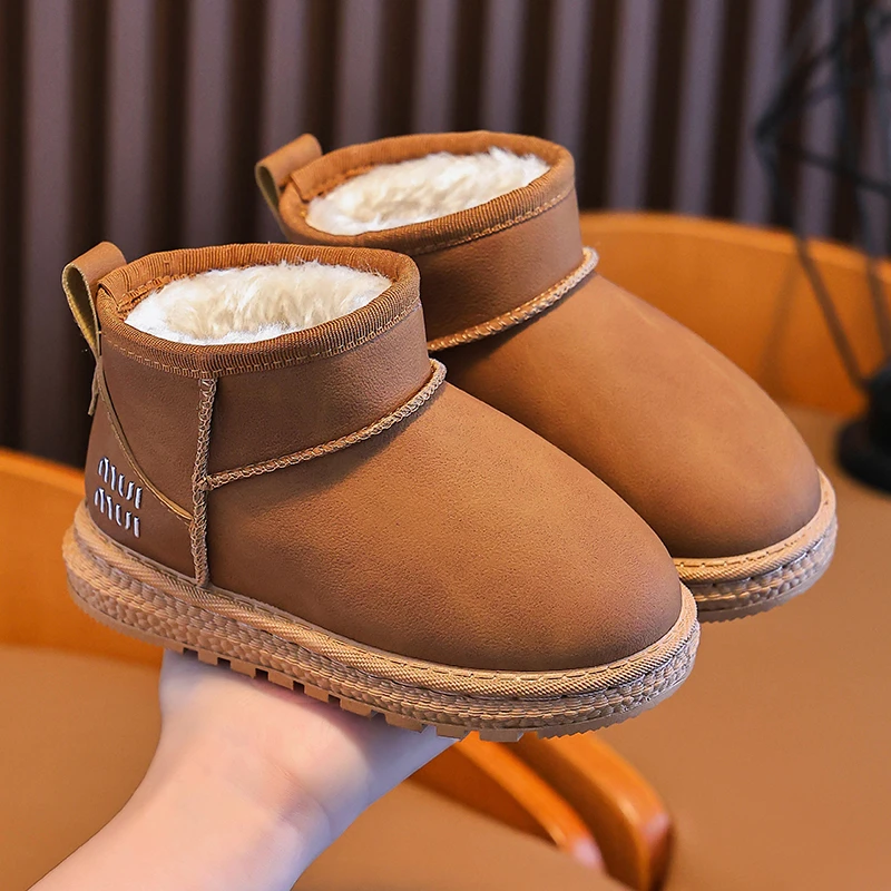 冬季加绒儿童雪地靴2025新款加厚女童软底棉靴子男童宝宝保暖棉鞋