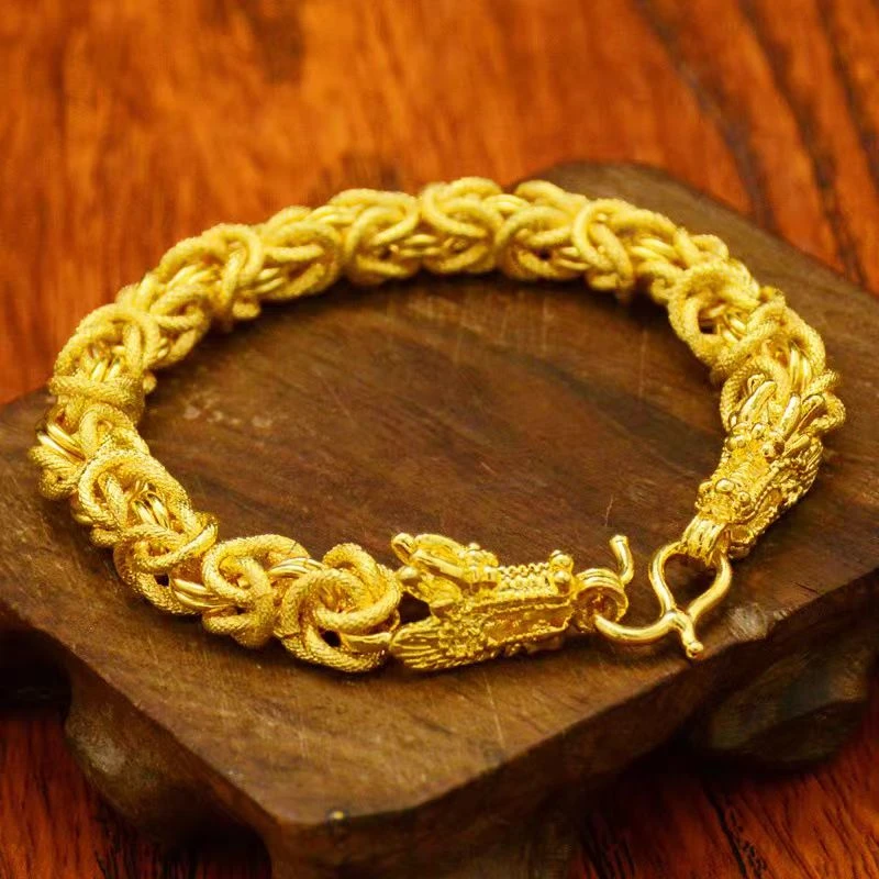 合金手链 2024新款合金（龙骨手链）男士男款霸气手工编织精美大气