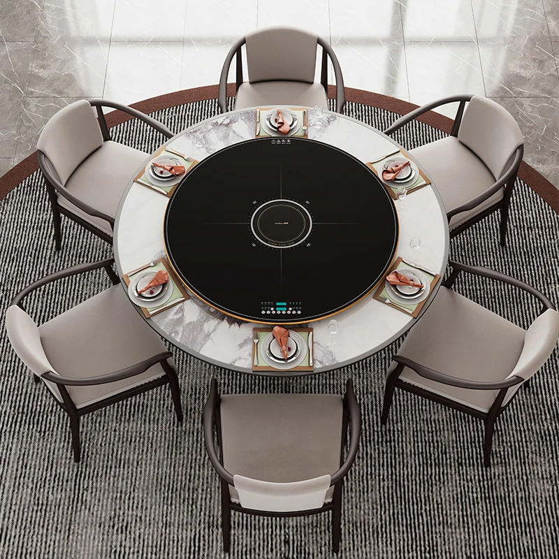 五区省电款暖菜板火锅电动旋转饭菜保温饭热菜板餐桌转盘暖菜神器