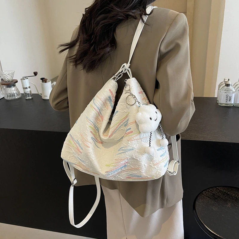 爆款三用包水洗防皱斜挎包2025新款时尚单肩大容量上课通勤双肩包