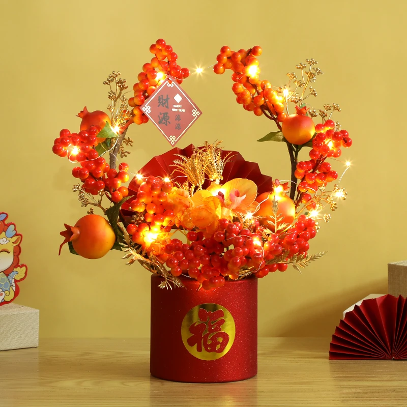 【好运连连】福桶年宵花过年抱抱桶仿真大福桶成品居家乔迁婚庆新年