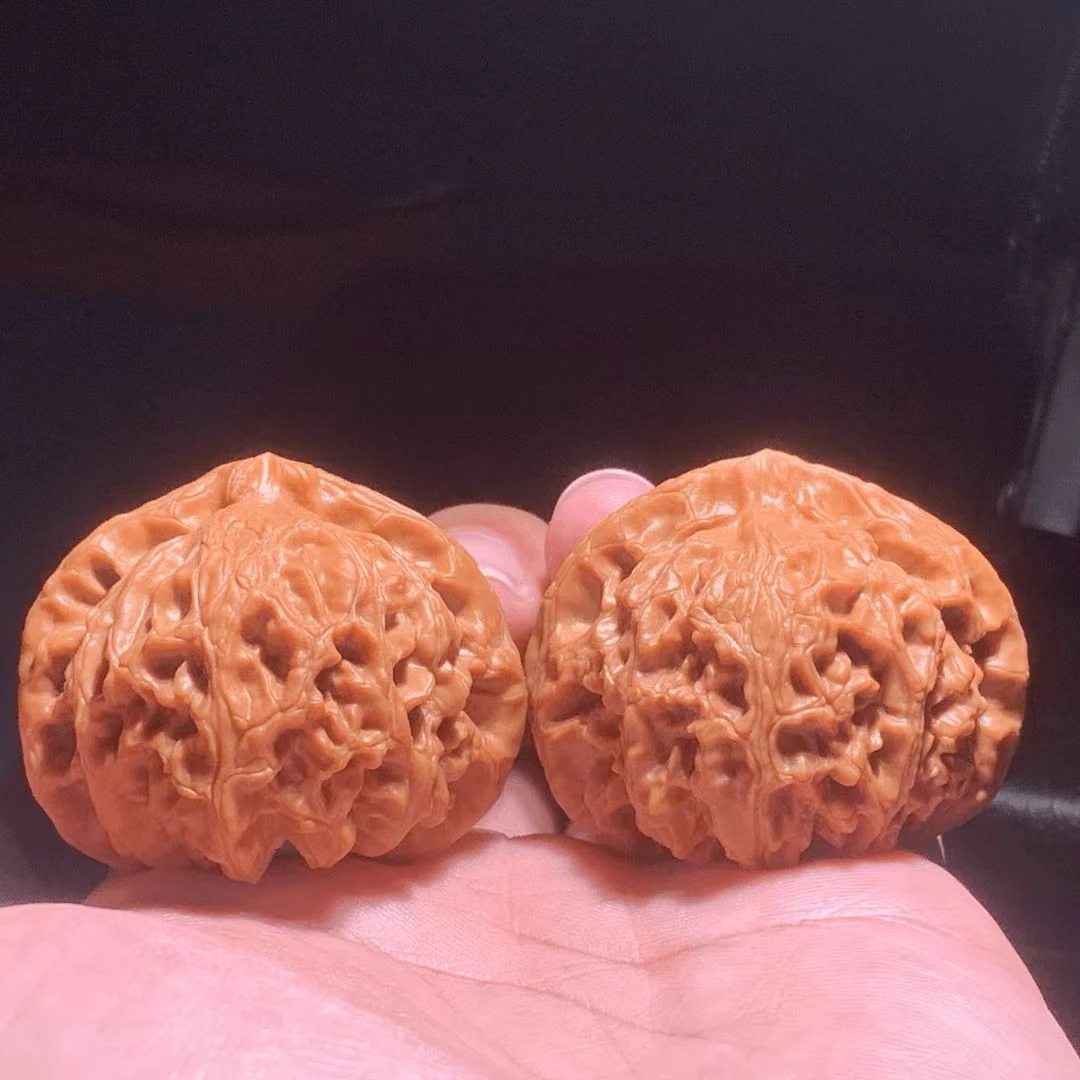 45玉玺宫灯狮子头文玩核桃大尺寸镶嵌松石把 玩麻核桃