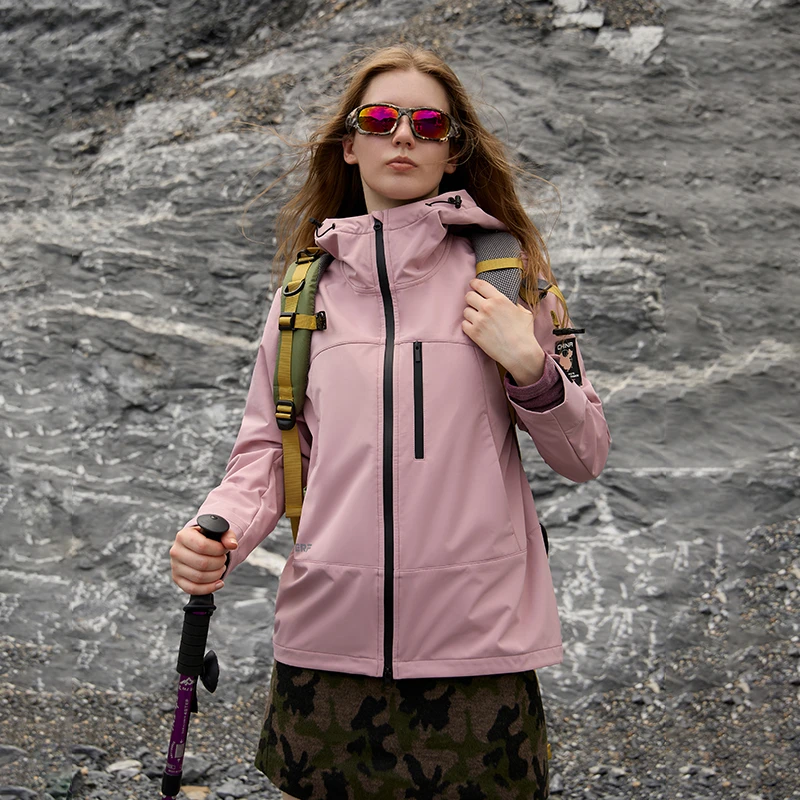 不带字！三合一冲锋衣女防风防水保暖登山五防外套（含内胆）
