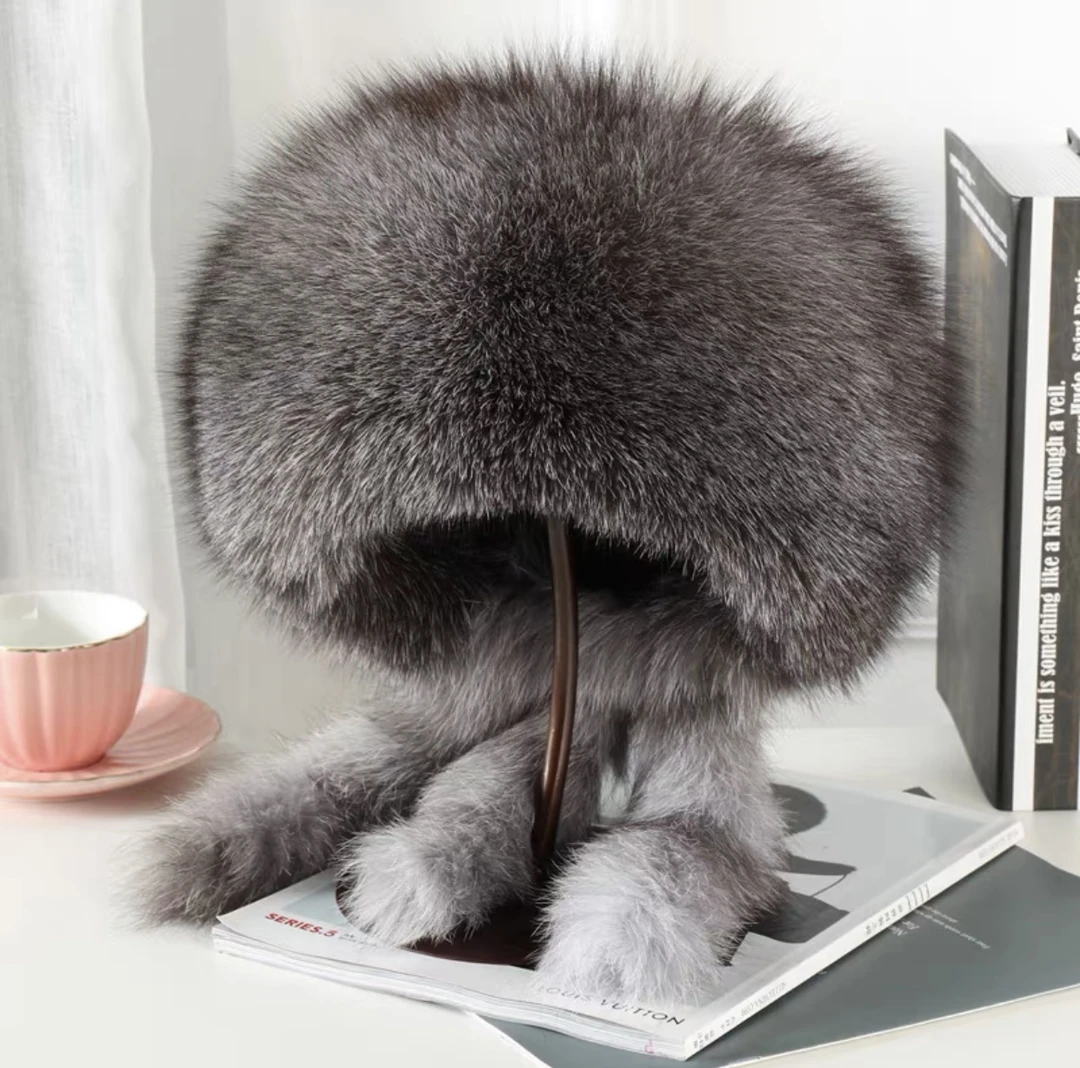狐狸毛皮草帽子毛绒保暖冬季洋气时尚洋气2024新款爆款均码女士