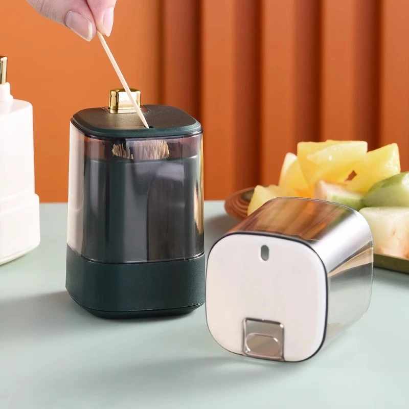 牙签盒按压式饭店创意自动弹出牙签罐家用牙签桶网红轻奢牙签筒