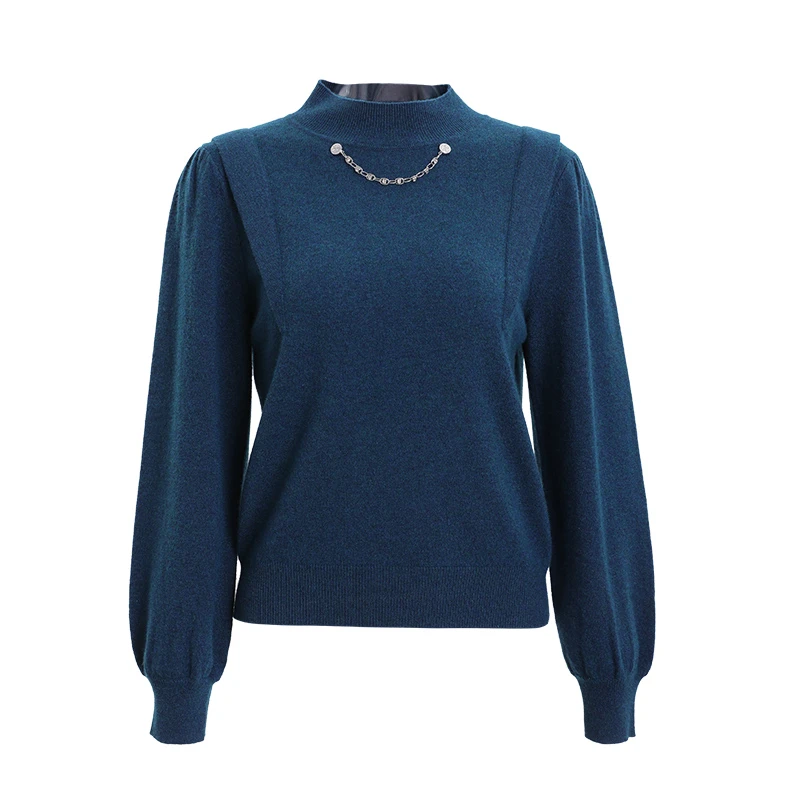 高诗婕冬季新款灯笼袖羊毛百搭针织衫潮244324267-47