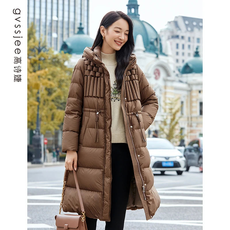 高诗婕冬季新款商场同款鸭绒长款羽绒服百搭外套244652355-83