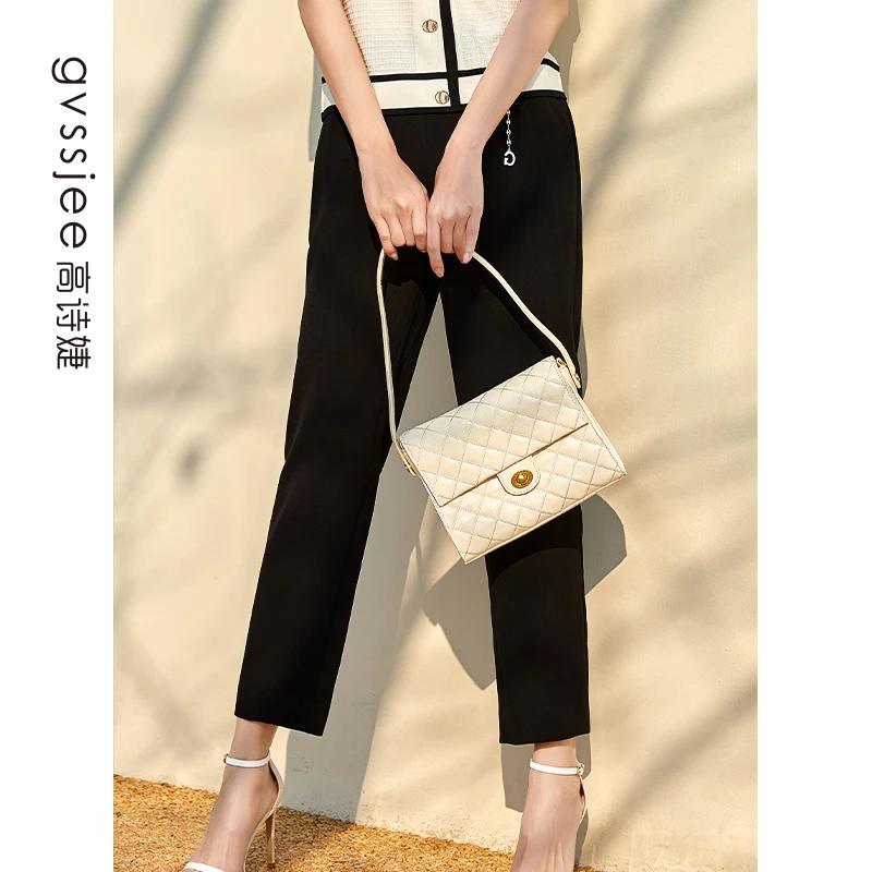 高诗婕夏季小脚裤女薄款九分休闲通勤宽松显瘦232182035-61