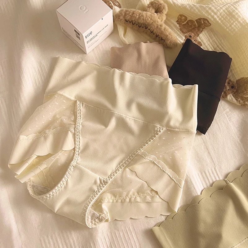 庆同女士蕾丝内裤纯棉女中腰抗菌夏季薄款柔软舒适性感三角短裤