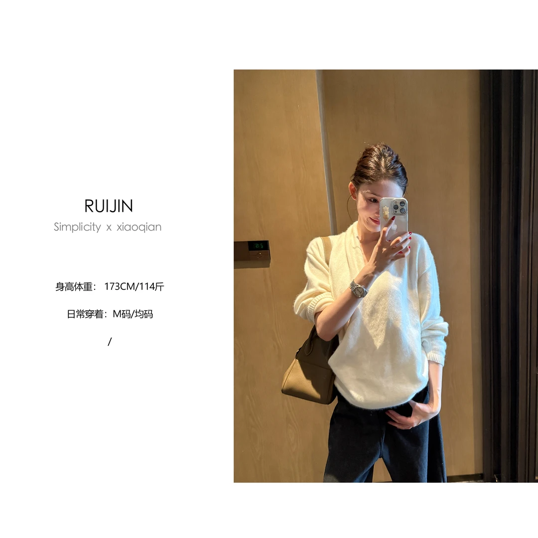 【现货专场16 RUIJIN】设计感显瘦百搭针织上衣宽松日常慵懒清冷针