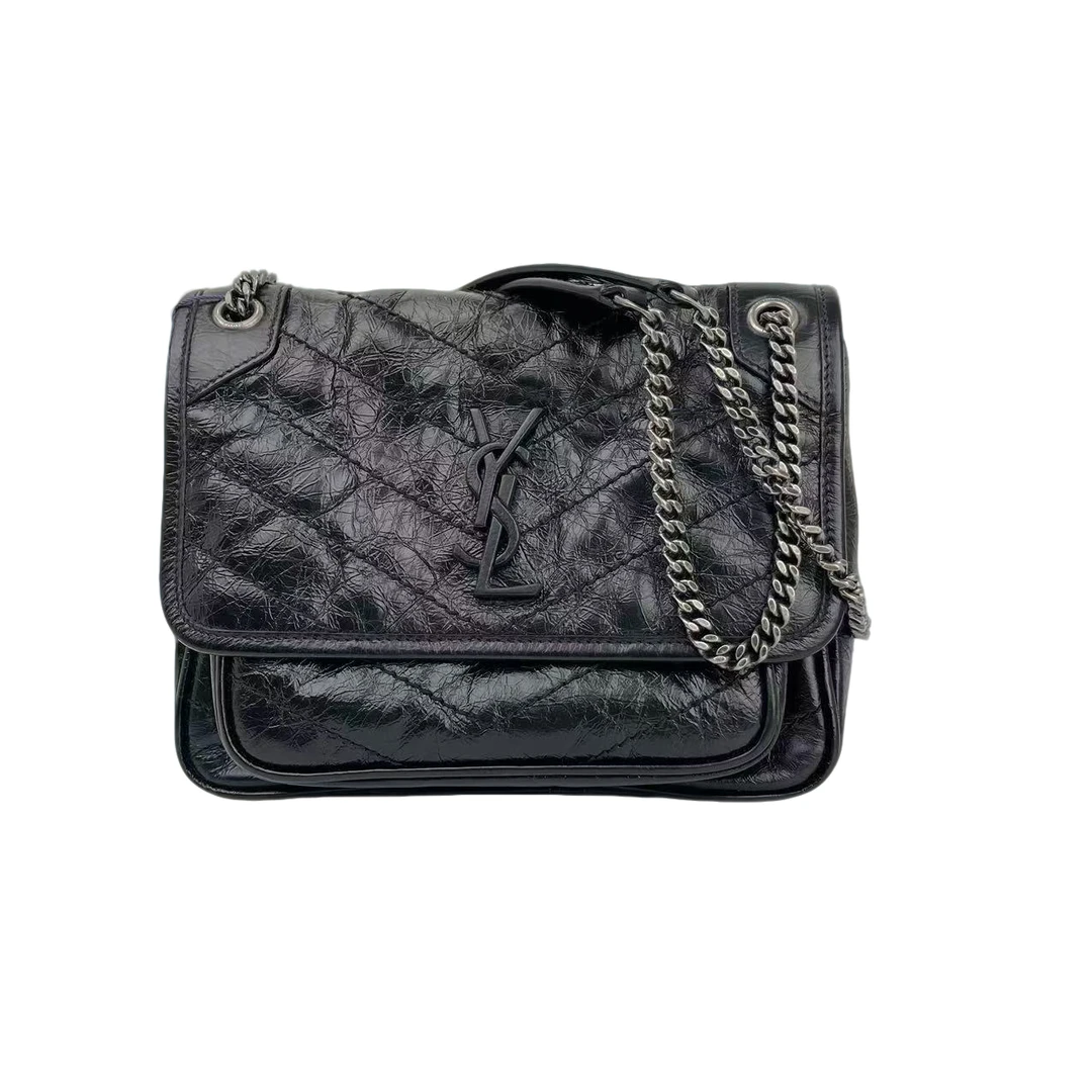 99新 YSL/圣罗兰 奢品阁/niki/小号/深黑色/老款