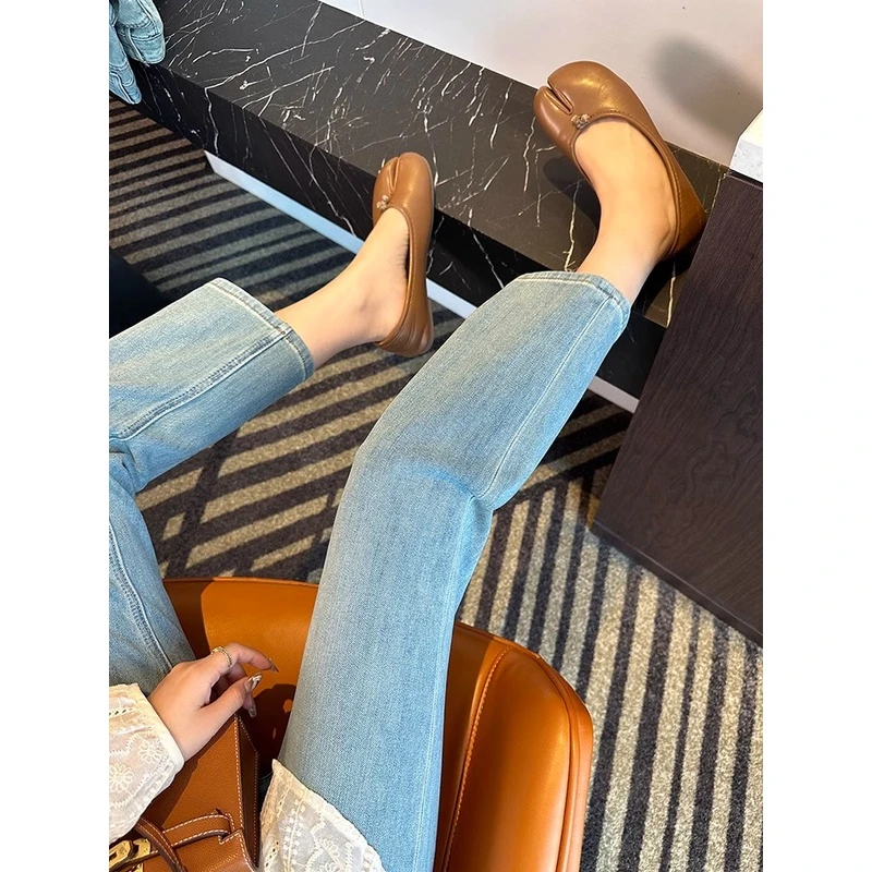 2025新款春季高腰显瘦九分直筒牛仔裤水洗百搭柔软梨型身材9017