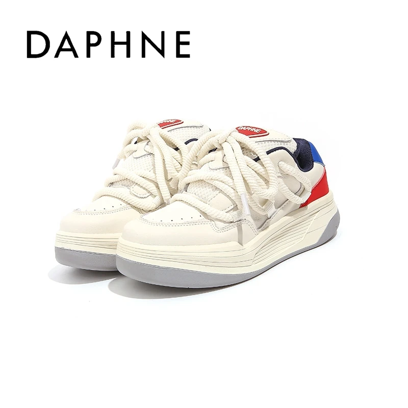 Daphne/达芙妮2025秋冬新款厚底增高小白鞋百搭潮流时尚休闲女鞋