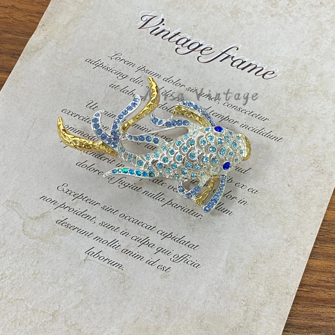 铜合金胸针 镂空锦鲤胸针a13