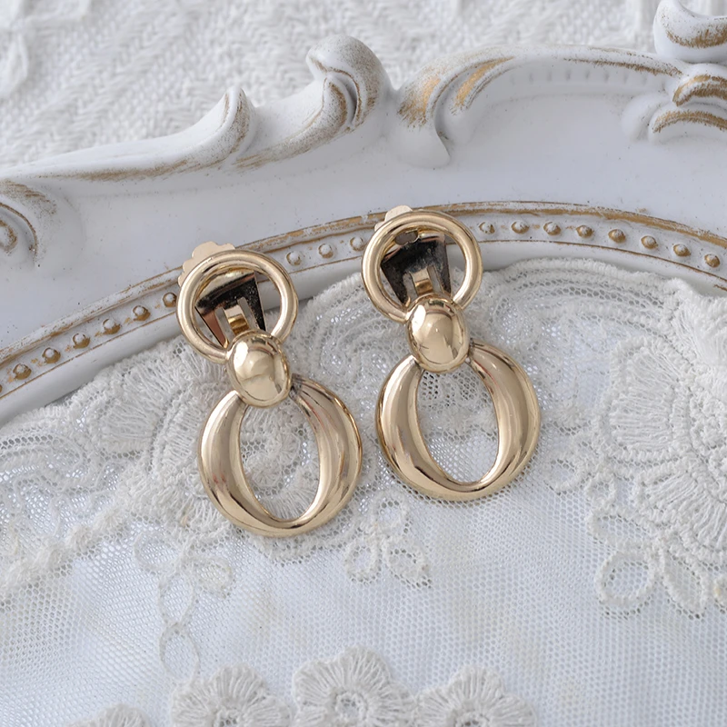 铜合金耳饰 【六六中古】孤品复古造型感耳夹ap2047