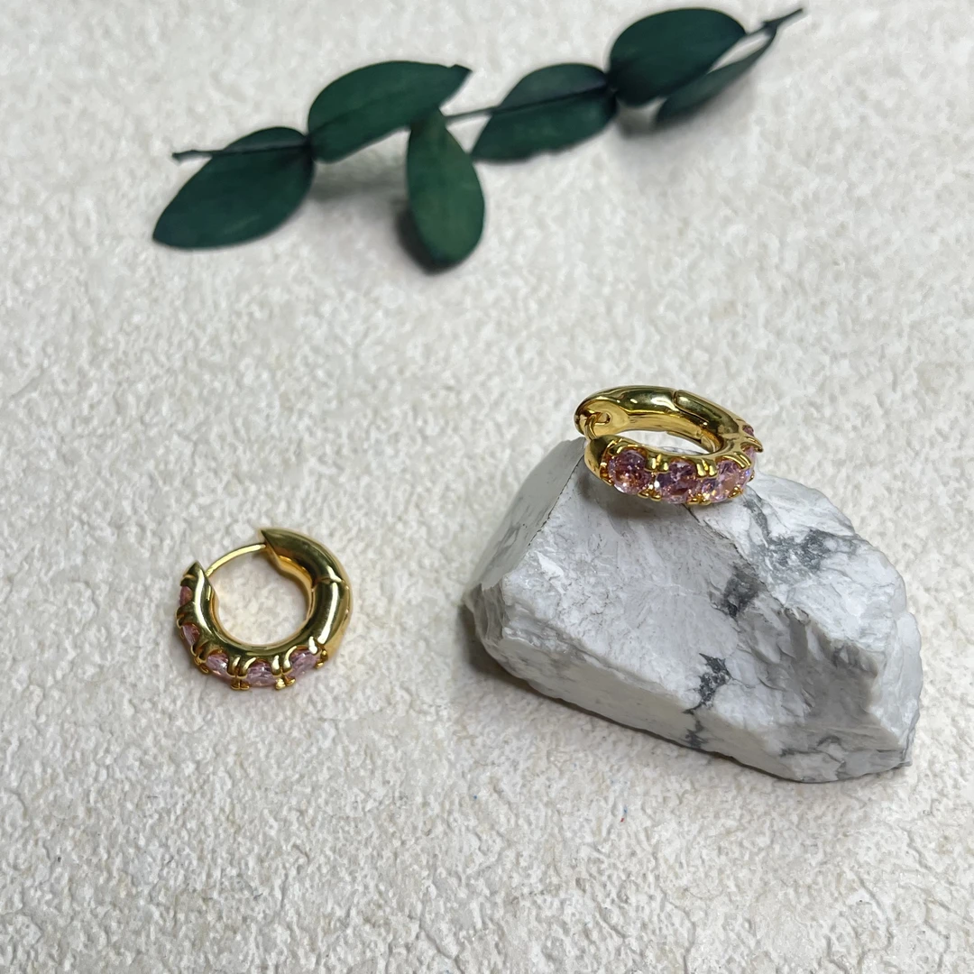 铜合金合成锆石耳饰 简约百搭耳环bp1473