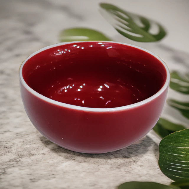 景德镇陶瓷郎红釉茶杯主人杯对杯色釉