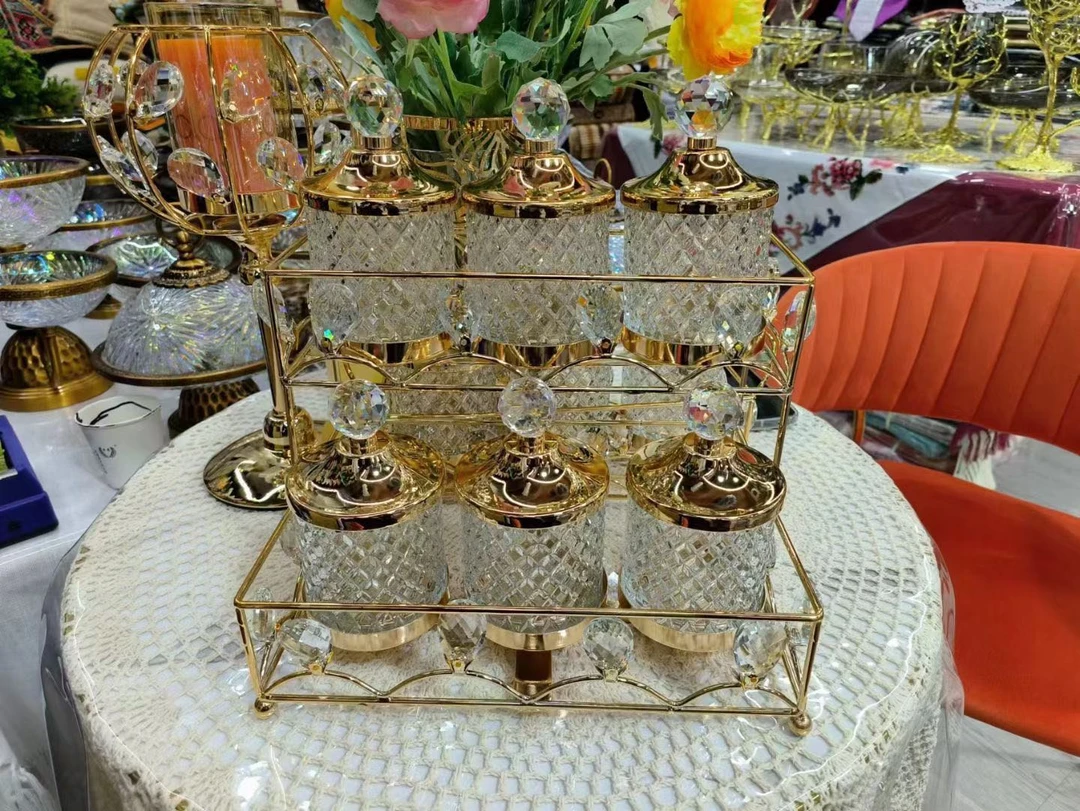 【迪拉生活用品店推荐】高档家用高端陶瓷厨房精致水晶玻璃调料盒