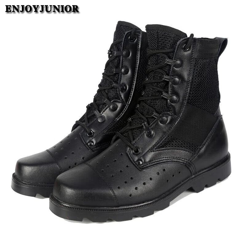 赤焰舰2023新款休闲夏男鞋透气作战靴  机场安检靴保安靴