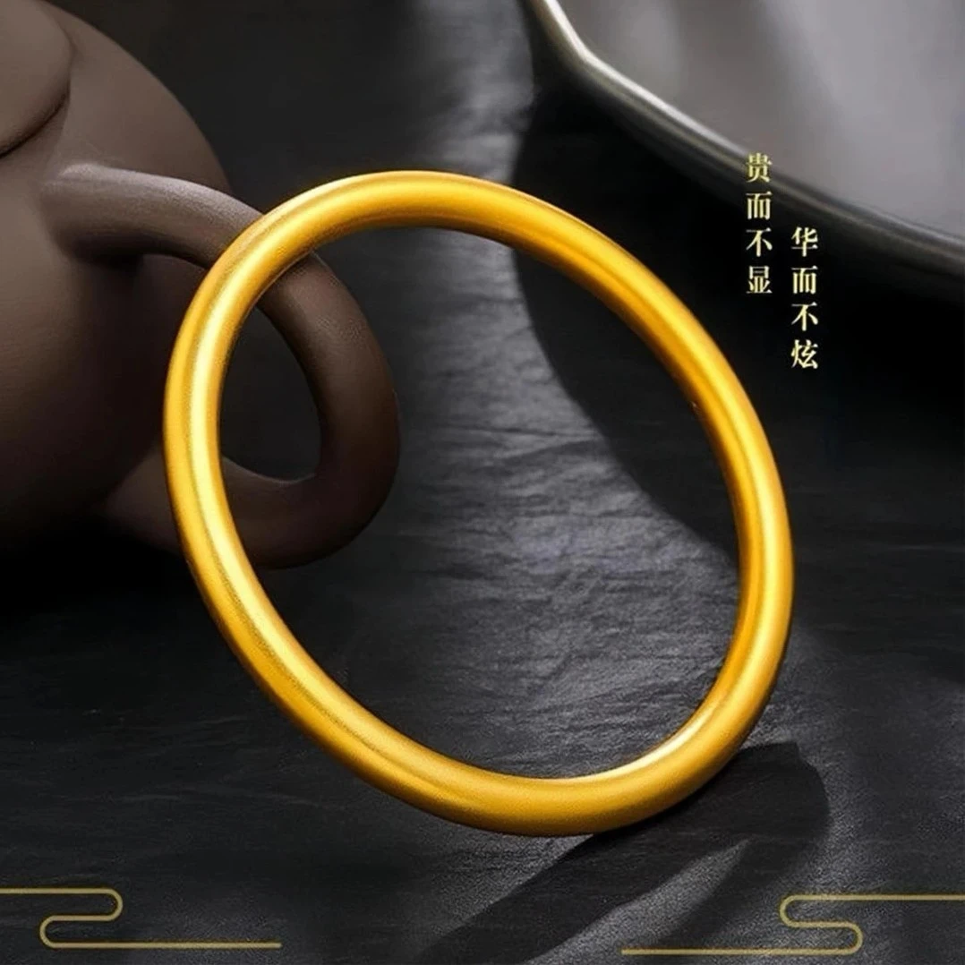 铜合金手镯 5N古法手镯女款闭口手圈实心国风传承古法素圈手饰品