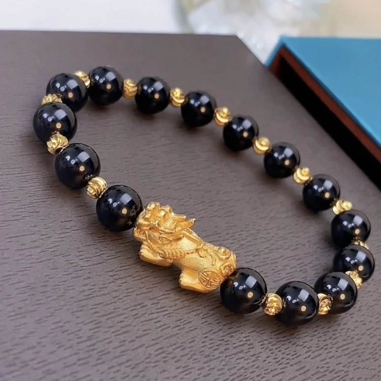 铜合金手链 串珠貔貅手链男女同款情侣手串饰品时尚新款网红配饰