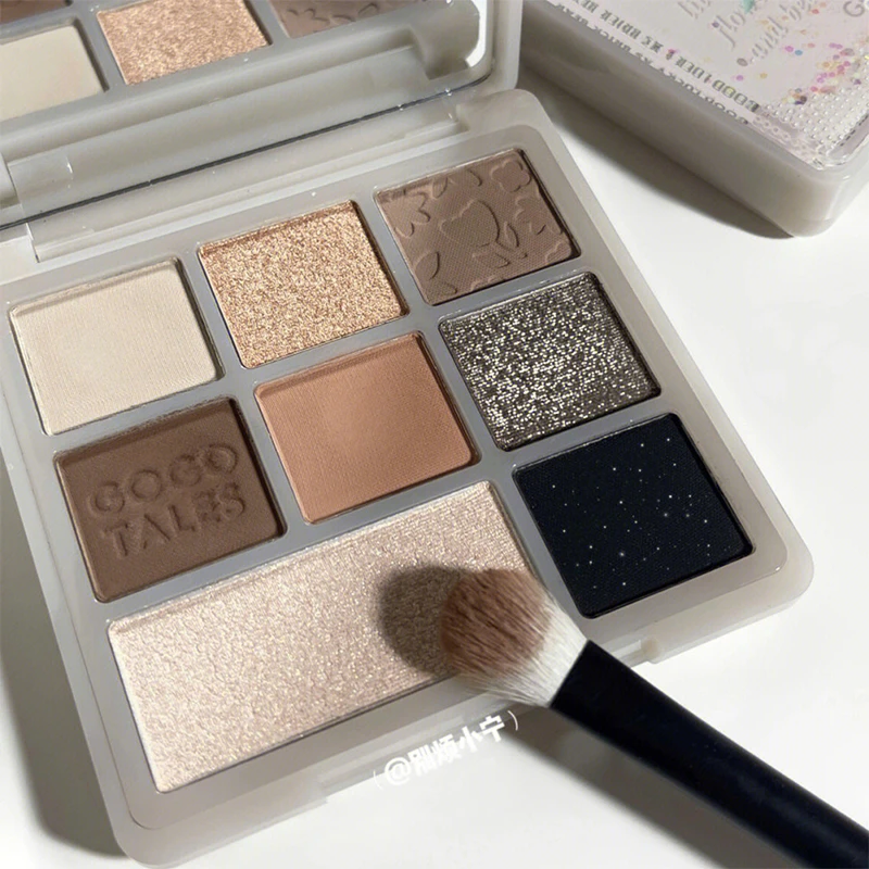 摩卡棕色系秋日木屋！戈戈舞清冷流沙熊02黑色哑光大地色眼影盘