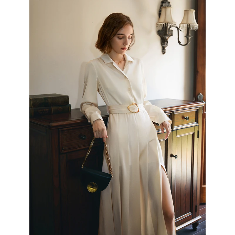 【楠哥专属】原创定制气质简约修身百褶长裙 22130