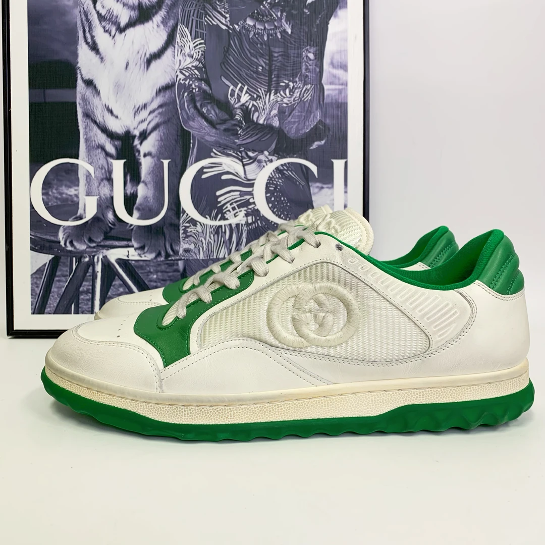 全新未使用 GUCCI/古驰 古驰MAC80白绿配色脏脏做旧板鞋复古百搭