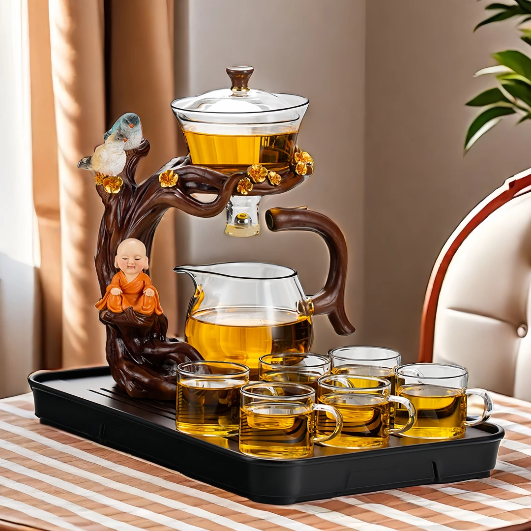 创意懒人茶具套装自动茶具套装玻璃磁吸泡茶壶茶杯办公室中式茶具