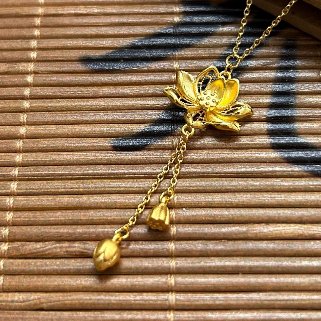 坠链均足银 坠链好事莲莲福贵富人礼物专属套链