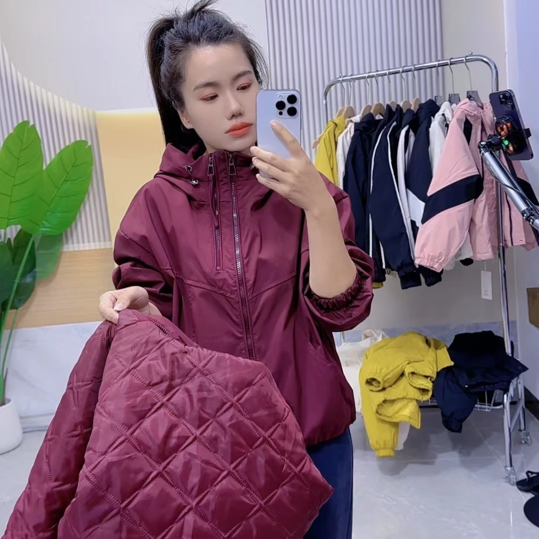 【二棉】冲锋衣女秋冬季短款外套运动小个子爆款洋气夹克女上衣