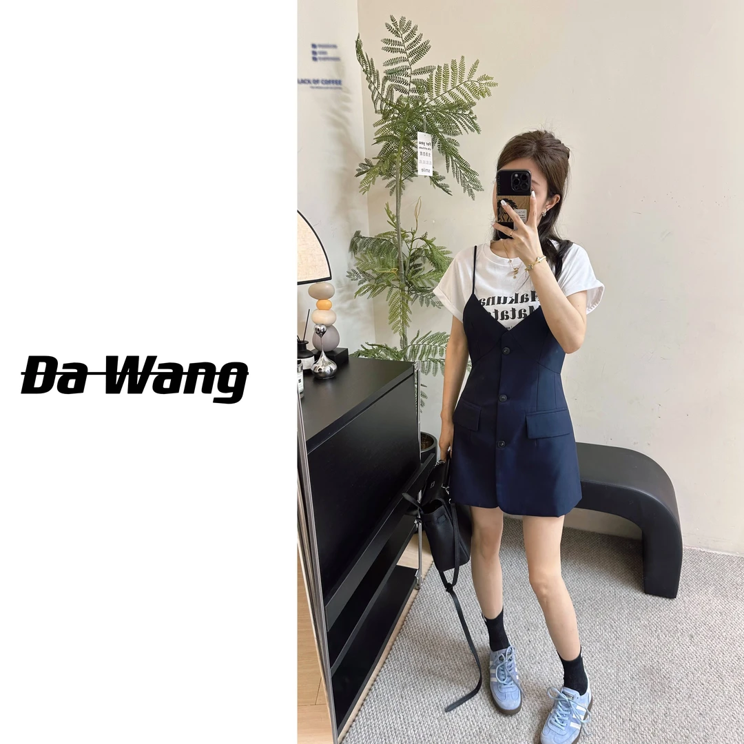 【Da Wang】气质显瘦西装吊带裙