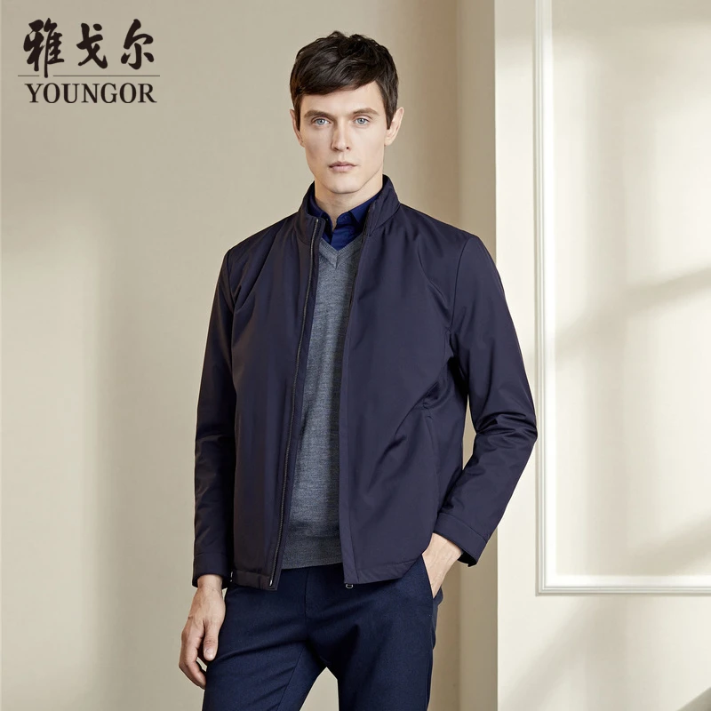 【时尚立领+高密绒面里衬】雅戈尔秋季男士商务休闲百搭茄克外套