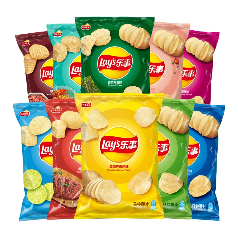 乐事薯片大包超大70g*6/9袋原味黄瓜味一整箱晚上必备充饥食品