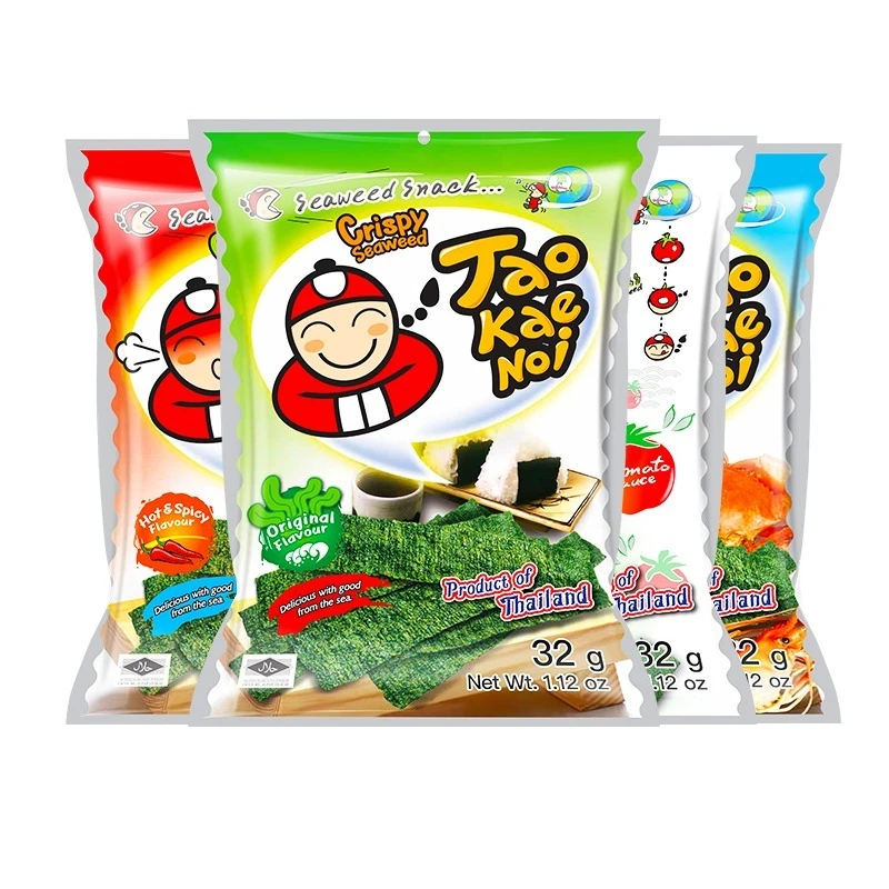 TaoKaeNoi老板仔泰国进口海苔片原味即食儿童脆紫菜休闲零食小吃