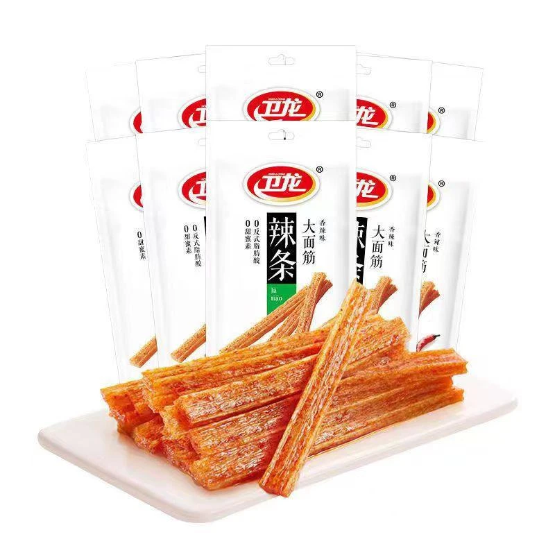 辣条65g大面筋辣味小面筋辣条片解馋休闲小零食品