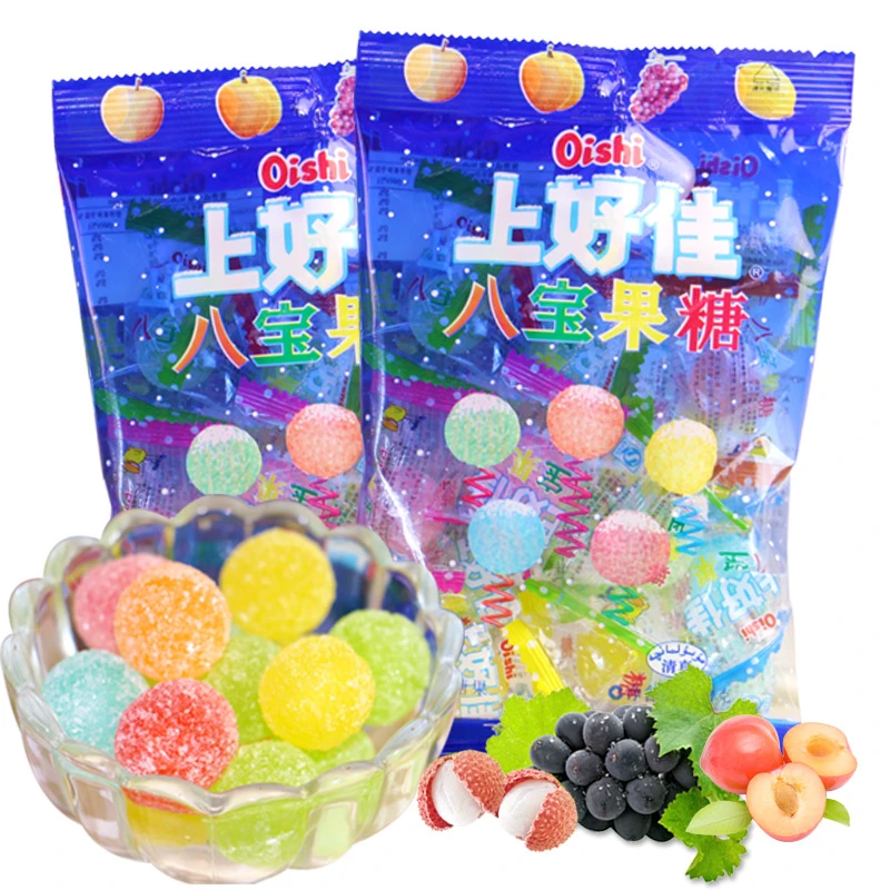 上好佳八宝果糖儿童什锦水果糖喜糖硬糖果袋装七彩休闲零食