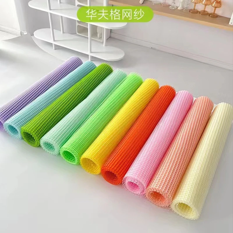 春日元气方格网眼镂空花束包装材料环保网格艺术纸高档