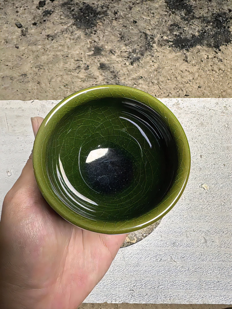 【闪购商品】瓷茶盏绿玉子主人杯(带礼盒)C